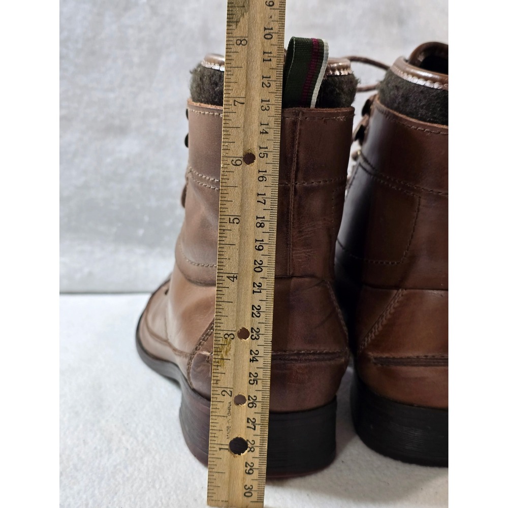 ZARA MAN Leather Lace Up Ankle Boots Brown Cap Toe Size 10/ 43 EU - Picture 10 of 11